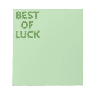 Best of Luck Clovers Greeting Notizblock