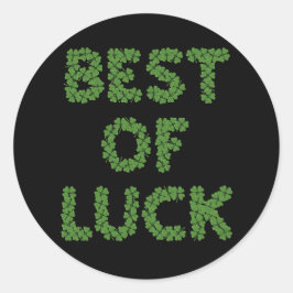 Best of Luck Clovers Greeting Runder Aufkleber