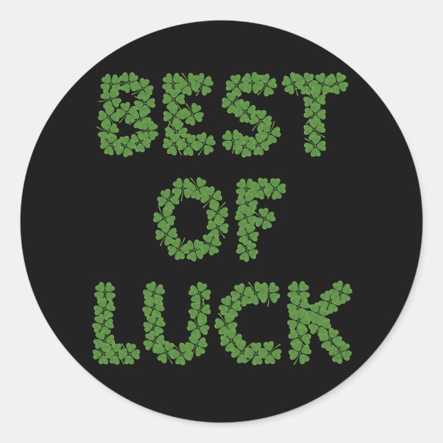 Best of Luck Clovers Greeting Runder Aufkleber (Vorderseite)
