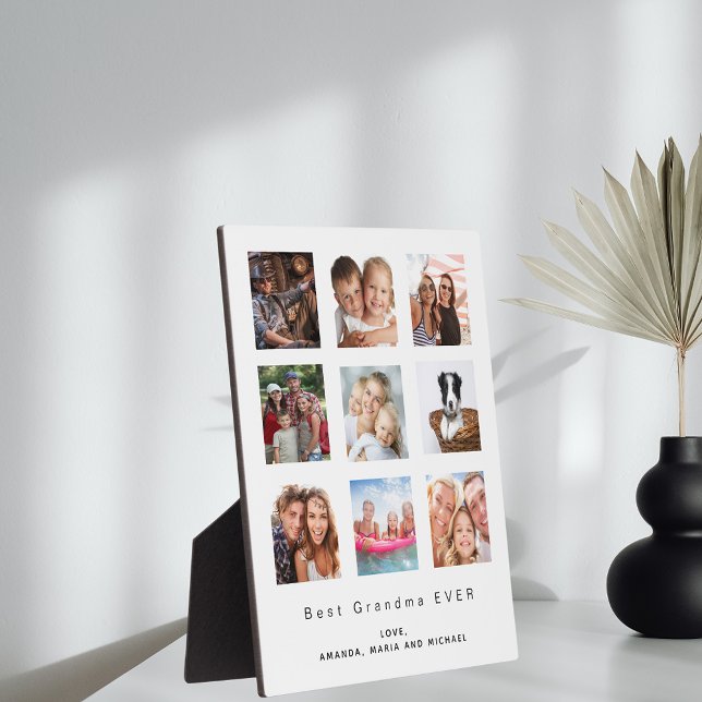 Best Oma Custom Foto Family Collage weiß Fotoplatte (Von Creator hochgeladen)