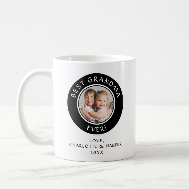 Best Oma jemals Custom Grandkids Foto Modernes Kaffeetasse (Links)