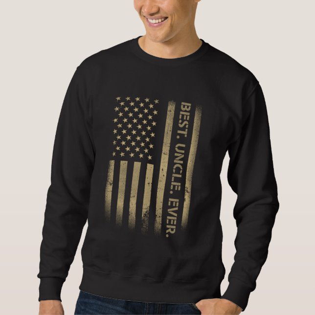 Best Onkel Ever American USA Grunge Flag Vater's Sweatshirt (Vorderseite)