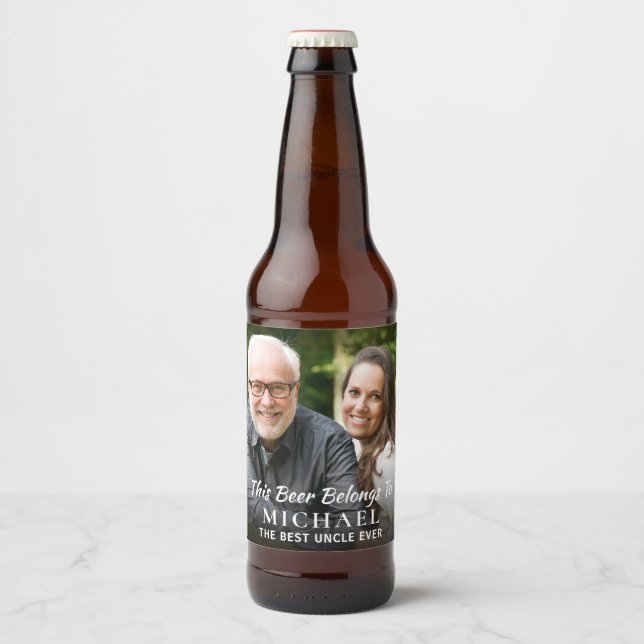 Best Onkel je Foto Personalisiert Bierflaschenetikett (Vorderseite)