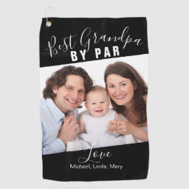 Best Opa by Par Family Foto Name Script Golfhandtuch