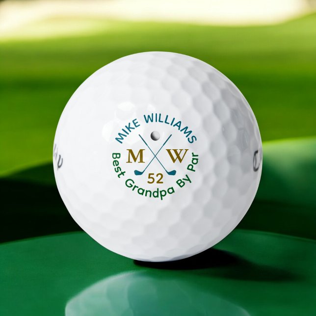 "Best Opa by Par" Golfers Modernes Personalisierte Golfball (Von Creator hochgeladen)