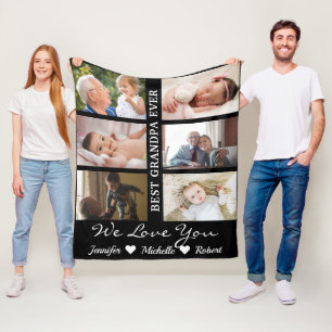 Best Opa je Custom Fotos Großkinder Name Fleecedecke