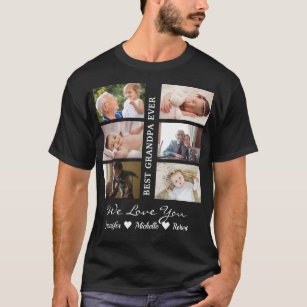 Best Opa je Custom Fotos Großkinder Name T-Shirt