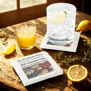 Best Opa je Custom Newspaper Foto Steinuntersetzer