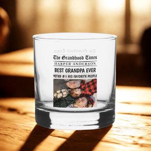 Best Opa je Custom Newspaper Foto Whiskyglas