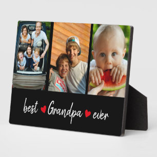 Best Opa jemals Black 3 Foto Custom Fotoplatte