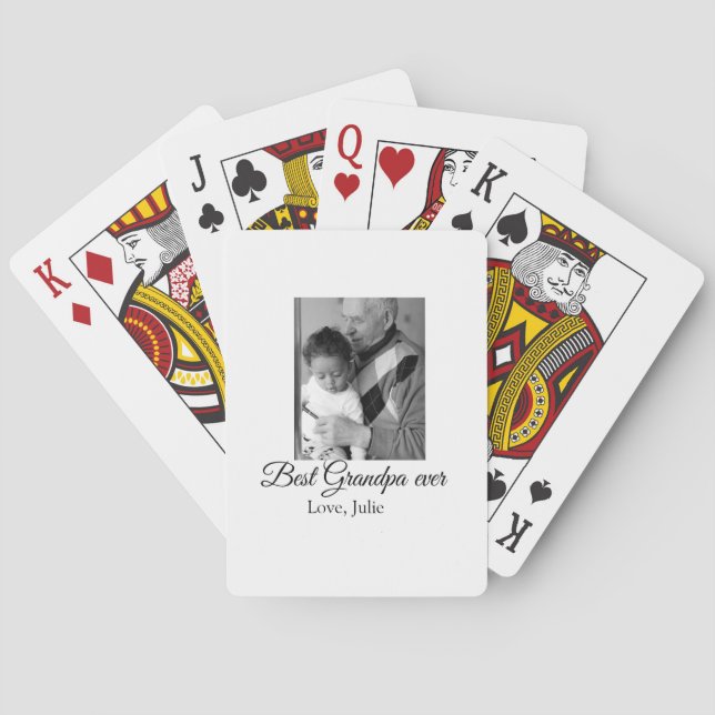 Best Opa jemals Großeltern Foto Geschenke Klassike Spielkarten (Rückseite)