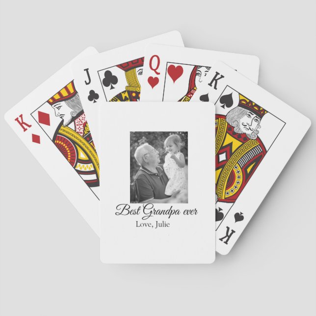 Best Opa jemals Großeltern Foto Geschenke Klassike Spielkarten (Rückseite)
