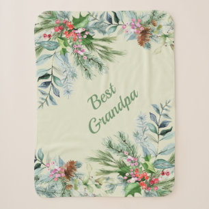 Best Opa Watercolor Evergreen Sherpadecke