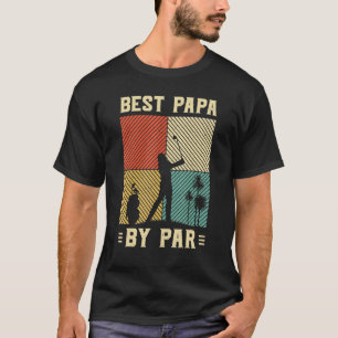 Best Papa by Far Men Golf Retro Sunset Deco Vater T-Shirt