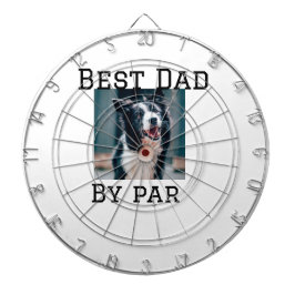 Best Papa by Par Hund Haustier Foto modern einfach Dartscheibe