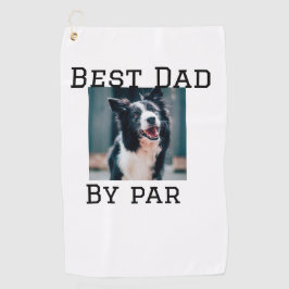 Best Papa by Par Hund Haustier Foto modern einfach Golfhandtuch