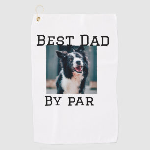Best Papa by Par Hund Haustier Foto modern einfach Golfhandtuch