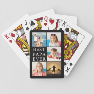 BEST PAPA EVA 5 Foto Collage Black Spielkarten