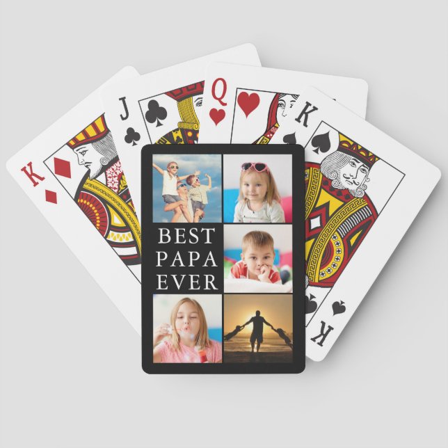 BEST PAPA EVA 5 Foto Collage Black Spielkarten (Rückseite)