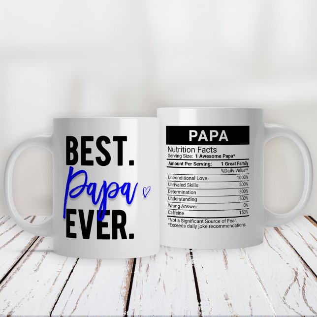 Best Papa Ever Blue + Nutrition Fakten, Jumbo-Tasse (Von Creator hochgeladen)