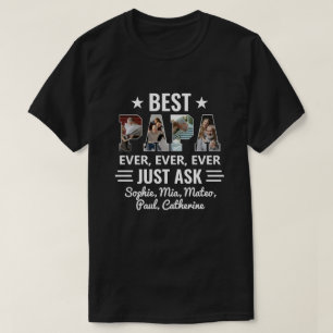 Best Papa Ever Frag Grandkids Custom Foto T-Shirt