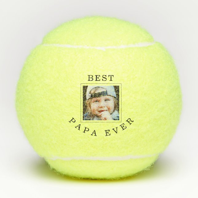 Best Papa Ever Frame Child Foto Balls Tennisbälle (Vorderseite)