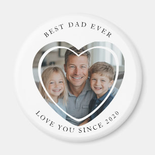 Best Papa Ever herzförmiger Foto-Magnet Magnet