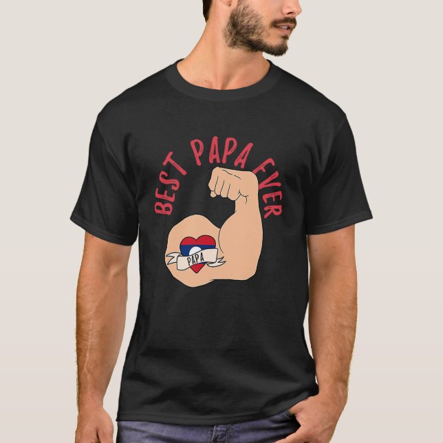 Best Papa Ever Laotian Dad Fathers Day T-Shirt (Vorderseite)
