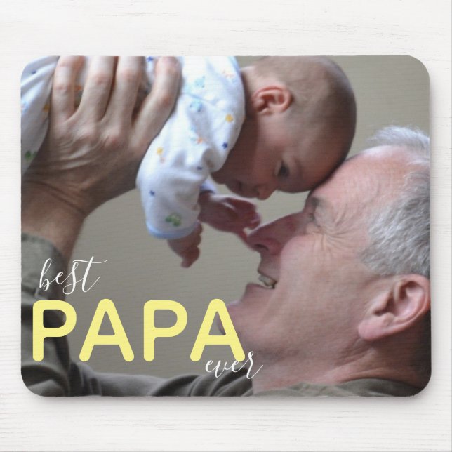 Best Papa Ever Modernes Script Foto Großa & Baby  Mousepad (Vorne)