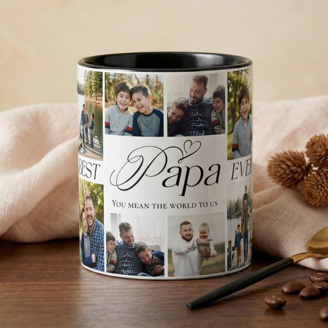 Best Papa Ever Personalized Photo Collage keepsake Tasse (Best Papa Ever Personalized Photo Collage keepsake Mug)