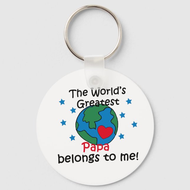 Best Papa gehört mir Schlüsselanhänger (Vorderseite)