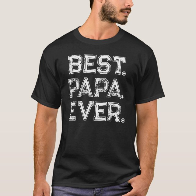BEST. PAPA. JE. Retro Chalk Style Vater T-Shirt (Vorderseite)