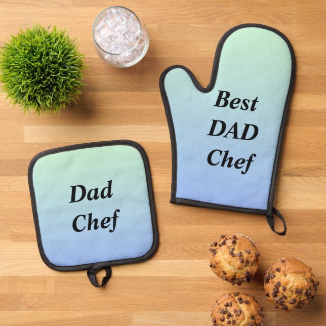 Best Papa-Ofen-Mitt Ofenhandschuh & Topflappen-Set (Oben Unten)