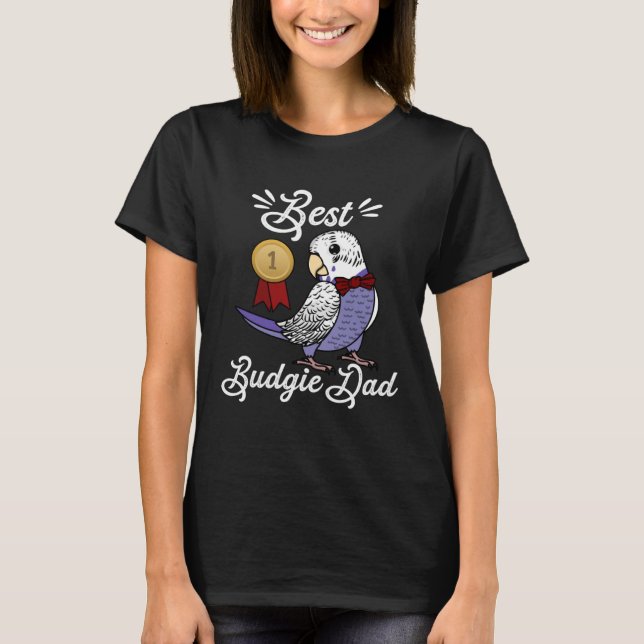Best Parrot Dad I Violet Budgie Budgerigar T-Shirt (Vorderseite)