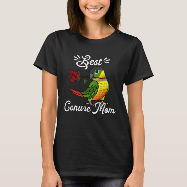 Best Parrot Mom I Yellow sided Green Cheek Conure T-Shirt (Vorderseite)