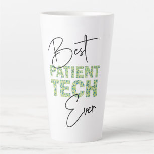 Best Patient Tech je Blumenblock und Skripttext Milchtasse