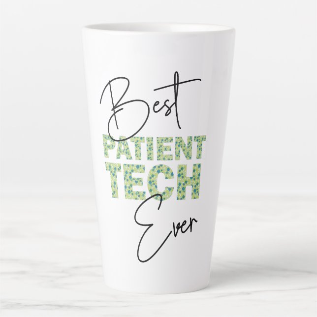 Best Patient Tech je Blumenblock und Skripttext Milchtasse (Vorderseite)