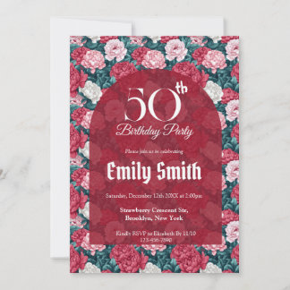 Best Peonies Flower 40Th Birthday Einladung