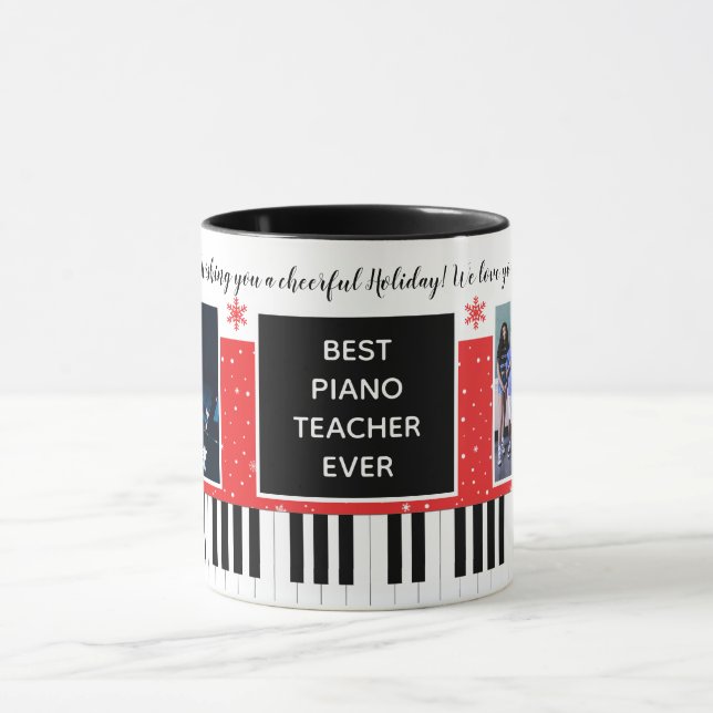 Best Piano Teacher Ever Class Weihnachtsfeiertage Tasse (Zentrum)