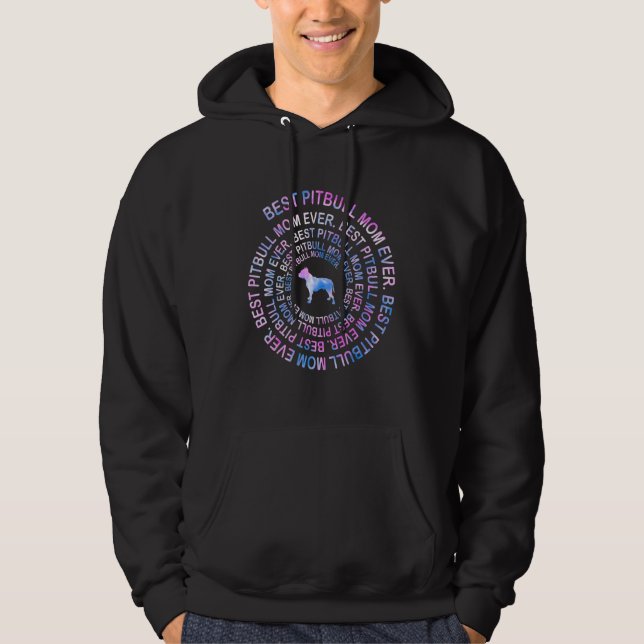 Best Pitbull Mom Ever Tie Dye Spiral Dog Hoodie (Vorderseite)