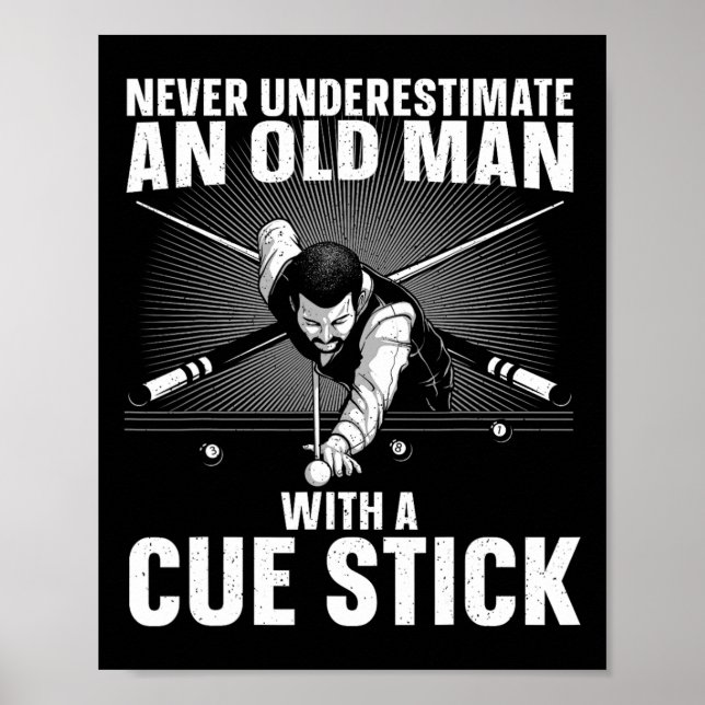 Best Pool Art von Men Großpa Billiard Player Pool Poster (Vorne)