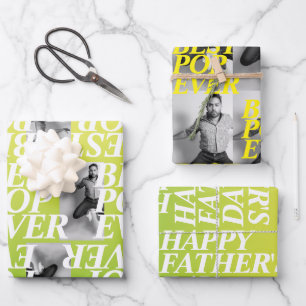 BEST POP EVER Funny Vater Foto Geschenk Geschenkpapier Set