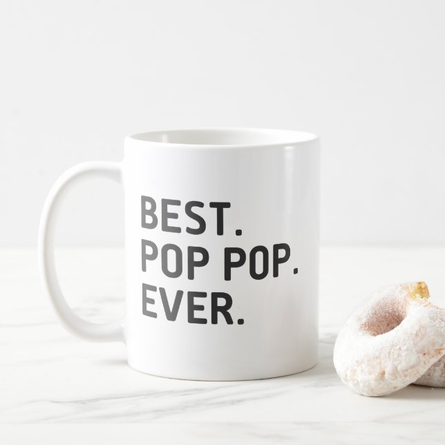 Best Pop Pop Ever Funny Großvater Kaffeetasse (Mit Donut)