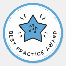 Best Practice Award Musiknoten Blue Teacher Runder Aufkleber