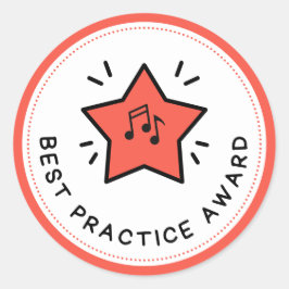 Best Practice Award Musiknoten Red Teacher Runder Aufkleber