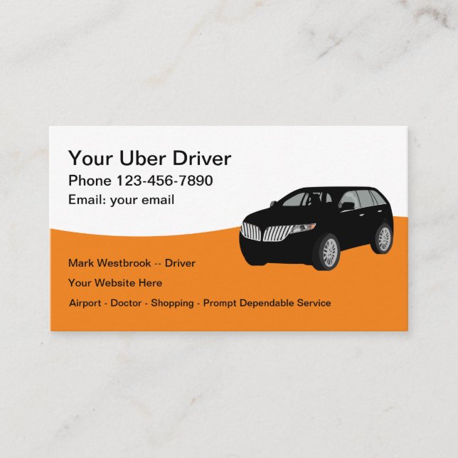 Best Ride Hailing Service Taxitreiber Visitenkarte (Vorderseite)