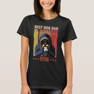 Best Schnauzer Dog Vater Leben Vintager Vater Tag T-Shirt