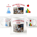 Best Sciences Teacher Ever Name Appreciation Foto Kaffeetasse<br><div class="desc">Niedliche,  moderne und elegante Tasse zur Anerkennung von Lehrern mit den Worten "Bester Wissenschaftslehrer je!"   ein individualisierbarer Name und Foto,  ein Chemiebeaker,  ein Mathematik-/Wissenschaftsdiagramm und ein Apfel. Sie können die Wörter auch in "Bester Chemielehrer je!" oder "Bester STEM-Lehrer je!" ändern,  wenn Sie möchten.</div>