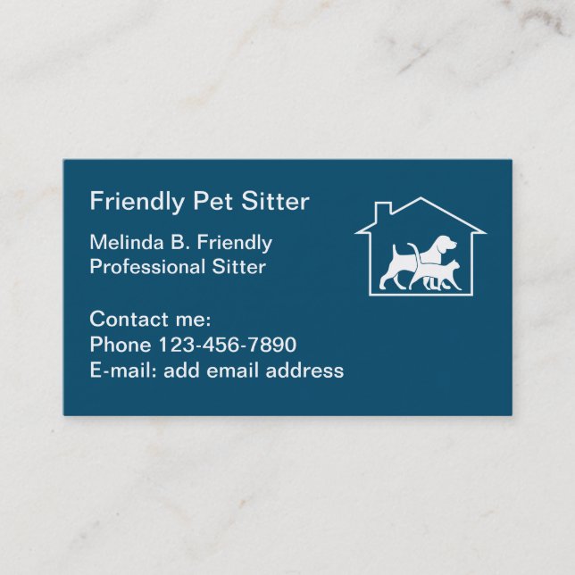 Best Simple Pet Sitting Business Card Visitenkarte (Vorderseite)