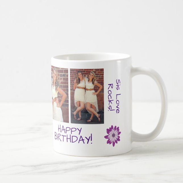 Best Sis jemals Birthday Sis Liebe Rocks Persönlic Kaffeetasse (Rechts)